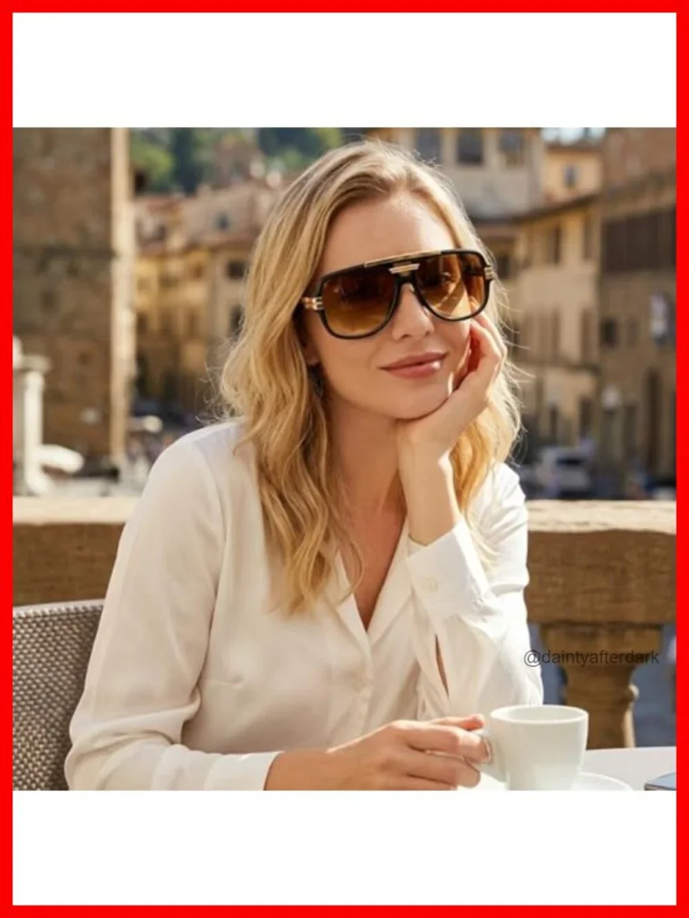 Retro Oversized Aviator Sunglasses Square Designer Vintage Shades